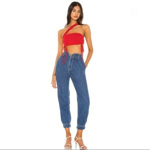 NEW Superdown Myra One Shoulder Top Red Size XS